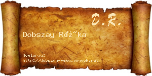 Dobszay Réka névjegykártya