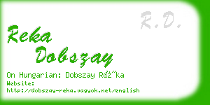 reka dobszay business card